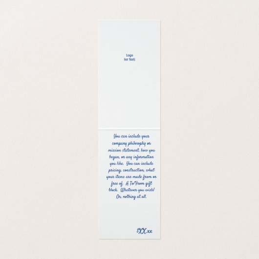 Kaart voor getentte marinescherm en grijze driehoe visitekaartje (Binnenkant ongevouwen)