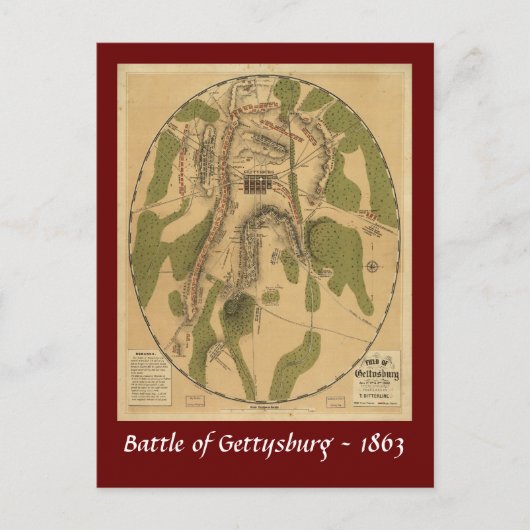 Kaart voor Gettysburg - 1863 (Voorkant)