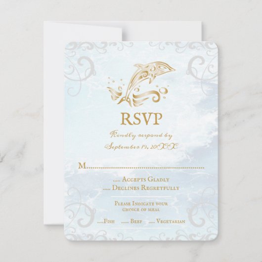 Kaart voor gouddolfijnweddenschap RSVP (Voorkant)