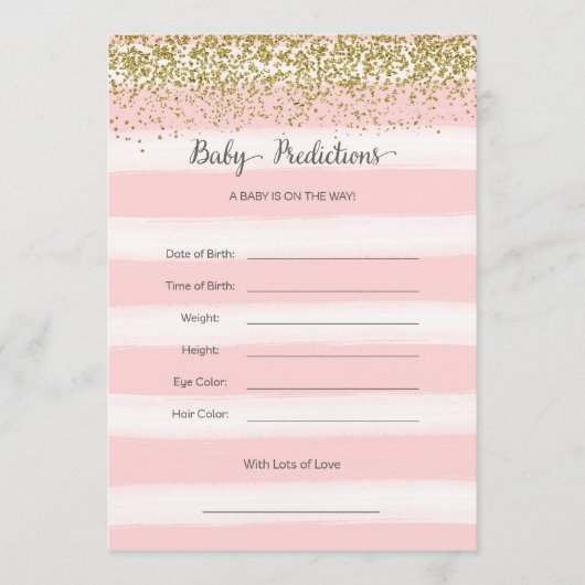 Kaart voor gouden en roze Baby (Voorkant)