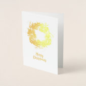 Kaart voor gouden kerstmis met Folie voor vrolijk  (Voorkant)