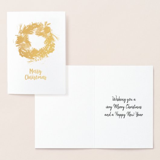 Kaart voor gouden kerstmis met Folie voor vrolijk  (Display)