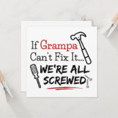 Kaart voor Grampa, Kaart voor Opa (Voorkant / Achterkant in situ)