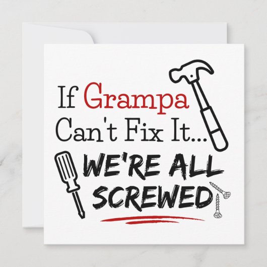 Kaart voor Grampa, Kaart voor Opa (Voorkant)