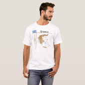 Kaart voor Griekenland + vlag + titel T-shirt (Voorkant volledig)