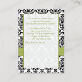 Kaart voor groen, wit en zwart Damask-ontvangst (Achterkant)