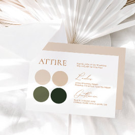 Kaart voor groene en champagne Wedding Color Palet