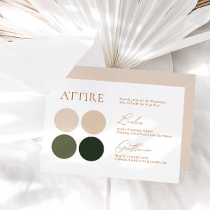 Kaart voor groene en champagne Wedding Color Palet