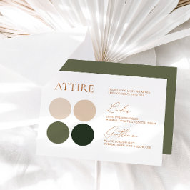 Kaart voor groene en champagne Wedding Color Palet