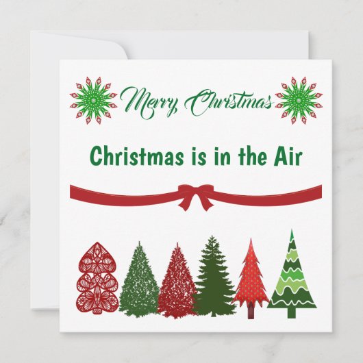 Kaart voor groene en rode kerstbomen (Voorkant)