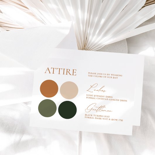 Kaart voor groene en Terracotta Wedding Color Pale