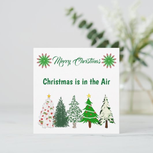 Kaart voor groene en witte kerst (Staand voorkant)