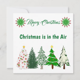 Kaart voor groene en witte kerst
