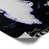 Kaart voor Groenland en IJsland Poster (Hoek)