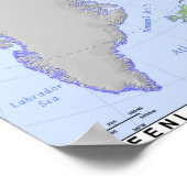 Kaart voor Groenland en IJsland Poster (Hoek)