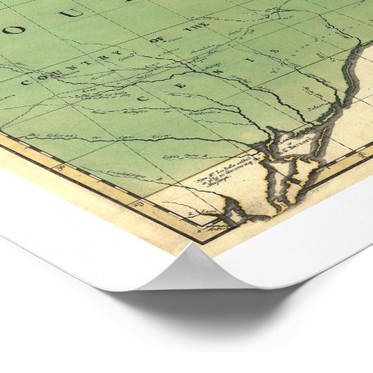 Kaart voor Groot-Brittannië en Frankrijk - 1775 Poster (Hoek)