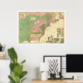 Kaart voor Groot-Brittannië en Frankrijk - 1775 Poster (Thuiskantoor)