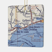  kaart voor Gulfport MS Keramisch Ornament (Links)