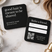 Kaart voor haarstylist om vriend aan te bevelen Zw