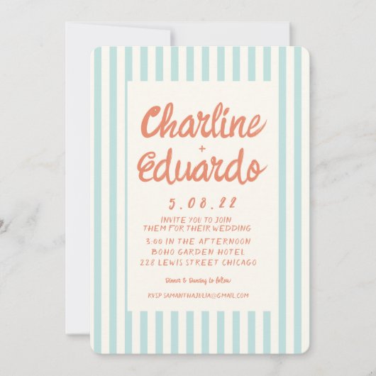 Kaart voor handschriftenretro Wedding-uitnodiging (Voorkant)