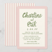 Kaart voor handschriftenretro Wedding-uitnodiging (Voorkant / Achterkant)