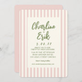 Kaart voor handschriftenretro Wedding-uitnodiging (Voorkant / Achterkant)