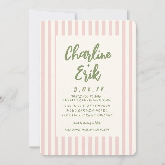 Kaart voor handschriftenretro Wedding-uitnodiging (Voorkant)