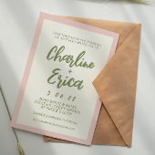Kaart voor handschriftenretro Wedding-uitnodiging