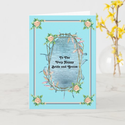 Kaart voor Happy Bride en Groom (Gele Bloem)