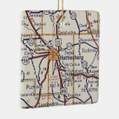  kaart voor Hattiesburg MS Keramisch Ornament (Rechts)