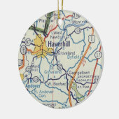 kaart voor Haverhill MA Keramisch Ornament (Links)