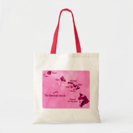 Kaart voor Hawaiiaanse eilanden Tote Bag