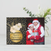 Kaart voor hedendaagse gouden kerstversiering (Staand voorkant)