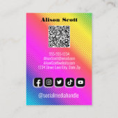 Kaart voor helder Neon Rainbow-Ketting dat beeldsc Visitekaartje (Achterkant)