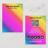 Kaart voor helder Neon Rainbow-Ketting dat beeldsc Visitekaartje (Voorkant / Achterkant)