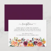 Kaart voor herfst Floral Wedding Reception (Voorkant / Achterkant)