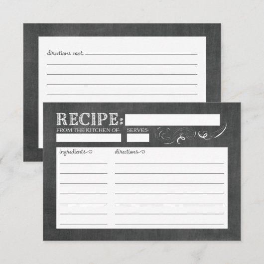 Kaart voor hergebruik van Chalkboard (Voorkant / Achterkant)