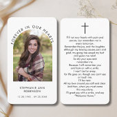 Kaart voor het begrafenisgebed van Arch Photo Memo Visitekaartje