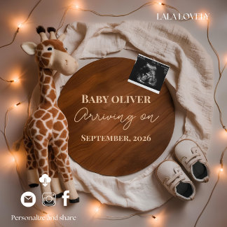 kaart voor het bekendmaken van een giraffe-baby