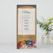 kaart voor het bruiloft-menu van de Bibliotheek (Staand voorkant)