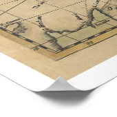 Kaart voor het eiland Cuba - 1762 Poster (Hoek)