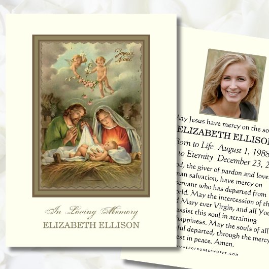 Kaart voor het herdenkingsgebed tijdens de kerstbe