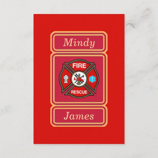 Kaart voor het insteken van de brand-reddingsopera (Achterkant)