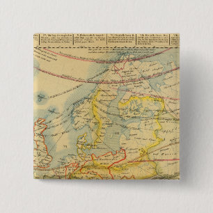 Kaart voor het klimaat in Europa Vierkante Button 5,1 Cm