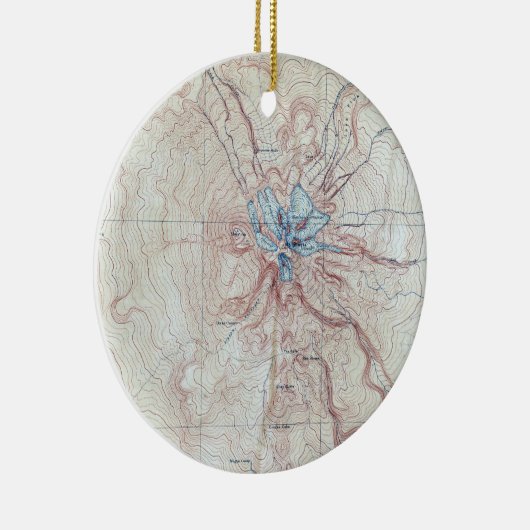  kaart voor het koppelen van Shasta-topografische  Keramisch Ornament (Rechts)