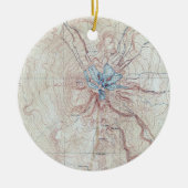  kaart voor het koppelen van Shasta-topografische  Keramisch Ornament (Voorkant)