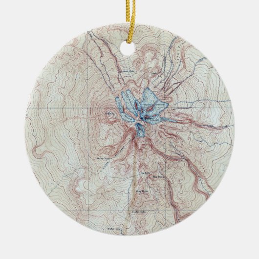 kaart voor het koppelen van Shasta-topografische Keramisch Ornament (Voorkant)