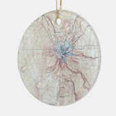  kaart voor het koppelen van Shasta-topografische  Keramisch Ornament (Links)