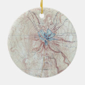  kaart voor het koppelen van Shasta-topografische  Keramisch Ornament (Achterkant)