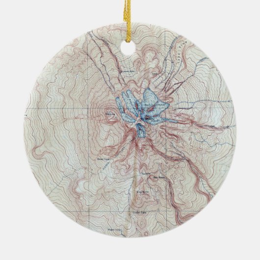  kaart voor het koppelen van Shasta-topografische  Keramisch Ornament (Achterkant)